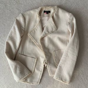 Ann Taylor Tweed Open Front Blazer Jacket